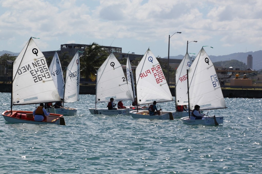 Optimists race in San Juan Bay. © Carlos Lee